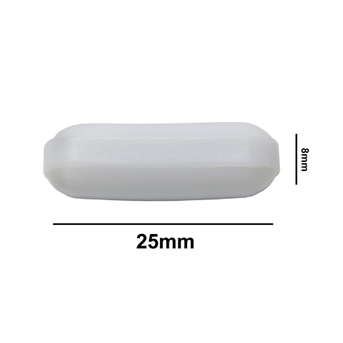 5146. BARRA MAGNETICA POLIGONO DE TEFLON 8 X 25MM BLANCA SIN ANILLO - BEL-ART