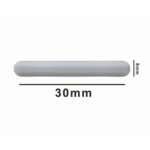 5147. BARRA MAGNETICA POLIGONO DE TEFLON 8 X 30MM BLANCA SIN ANILLO - BEL-ART