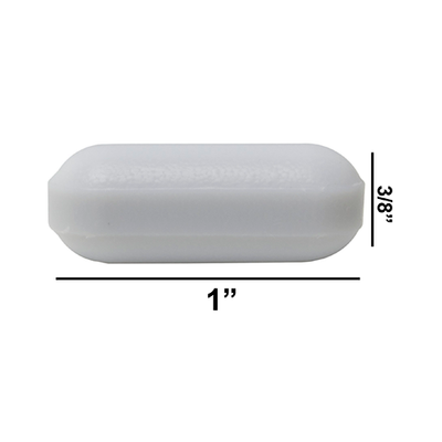 5148. BARRA MAGNETICA POLIGONO DE TEFLON 9.5 X 25.4MM BLANCA SIN ANILLO - BEL-ART