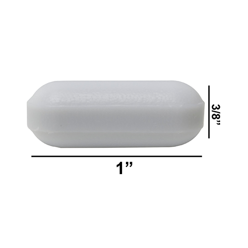 5148. BARRA MAGNETICA POLIGONO DE TEFLON 9.5 X 25.4MM BLANCA SIN ANILLO - BEL-ART