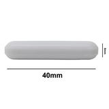5149. BARRA MAGNETICA POLIGONO DE TEFLON 8 X 40MM BLANCA SIN ANILLO - BEL-ART