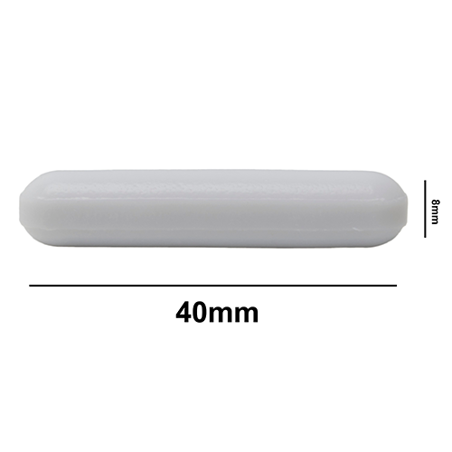 5149. BARRA MAGNETICA POLIGONO DE TEFLON 8 X 40MM BLANCA SIN ANILLO - BEL-ART