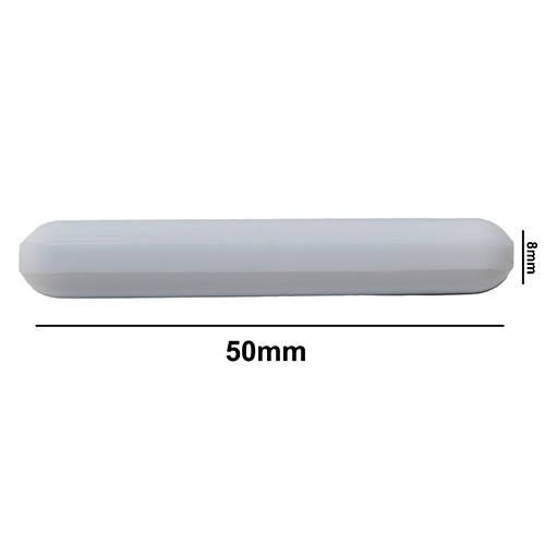 5150. BARRA MAGNETICA POLIGONO DE TEFLON 8 X 50MM BLANCA SIN ANILLO - BEL-ART