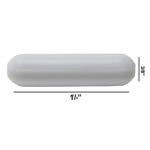 5155. BARRA MAGNETICA POLIGONO DE TEFLON 9.5 X 38.1MM BLANCA SIN ANILLO - BEL-ART