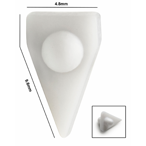 5187. BARRA MAGNETICA TRIANGULAR DE TEFLON 5.6 X 9.6 X 4.8MM BLANCA P/VIALES DE 1ML - BEL-ART