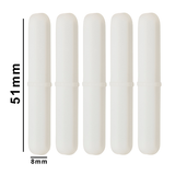 5197. BARRA MAGNETICA OCTAGONAL DE TEFLON 8 X 51MM BLANCA PAQ. C/5  - BEL-ART