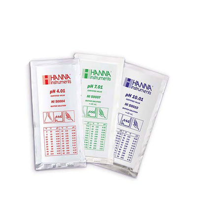 55208. SOLUCION BUFFER PH 4.01 Y 7.01 C/10 SOBRES 20ML HANNA