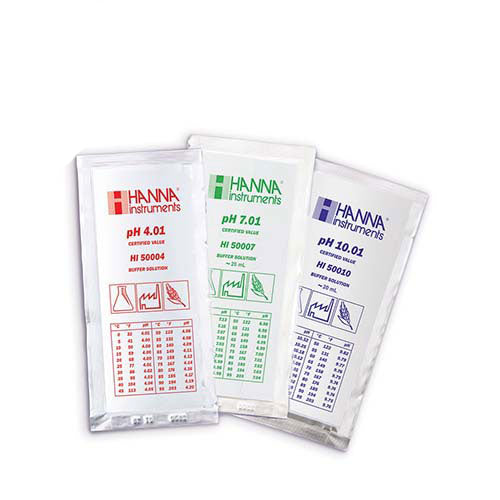 55208. SOLUCION BUFFER PH 4.01 Y 7.01 C/10 SOBRES 20ML HANNA