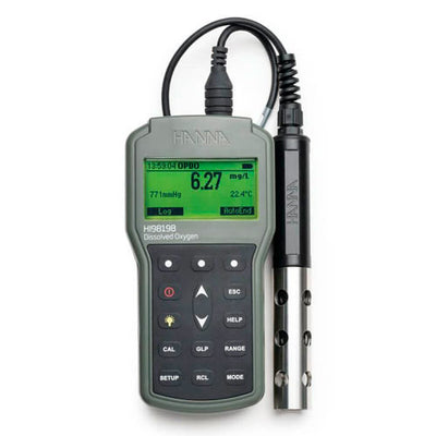 55160. MEDIDOR OPTICO DE OXIGENO DISUELTO PORTATIL P/4000 REGISTROS, PANTALLA LCD HANNA