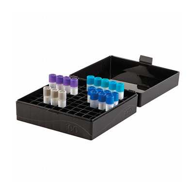 13202. CAJA DE ALMACENAMIENTO P/100 MICROTUBOS 1.5/2ML POLIPROPILENO COLOR NEGRO - HEATHROW
