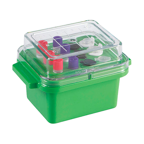 13255.HIELERA MINI, POLICARBONATO P/MUESTRAS 0.5-2ML, 12 LUGARES, TEMPERATURA 0°  COLOR VERDE - HEATHROW