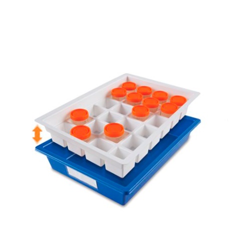13281.BANDEJA ORGANIZADORA P/24 MUESTRAS 58MM C/INSERTO REMOVIBLE COLOR BLANCO - HEATHROW