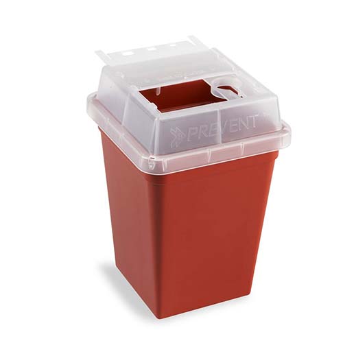 12088. CONTENEDOR DE PUNZOCORTANTES 1LT DE POLIPROPILENO COLOR ROJO - HEATHROW