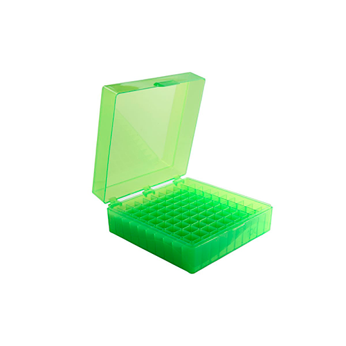 13283. CAJA DE ALMACENAMIENTO P/100 MICROTUBOS 1.5/2ML POLIPROPILENO COLOR VERDE - HEATHROW