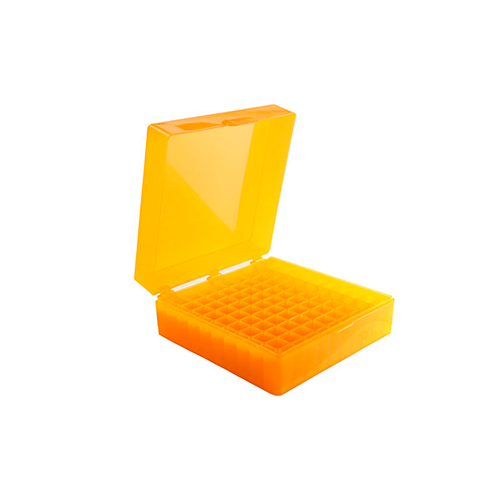 13284. CAJA DE ALMACENAMIENTO P/100 MICROTUBOS 1.5/2ML POLIPROPILENO COLOR NARANJA - HEATHROW