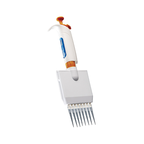 13398.MICROPIPETA MULTICANAL 8 CANALES VOLUMEN VARIABLE 5-50UL COLOR NARANJA - HEATHROW