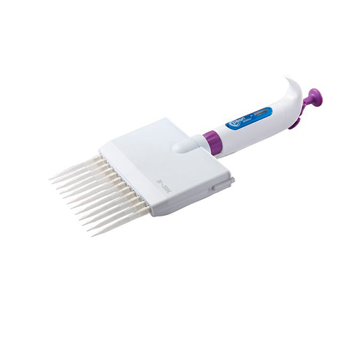 13397.MICROPIPETA MULTICANAL 12 CANALES VOLUMEN VARIABLE 30-300UL, BLANCO/MORADO - HEATHROW