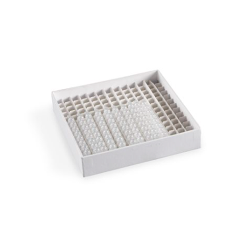 13286.CAJA DE ALMACENAMIENTO P/100 MICROTUBOS 0.5ML CARTON BLANCO C/DIVISORES P/CONGELADOR C/10 - HEATHROW