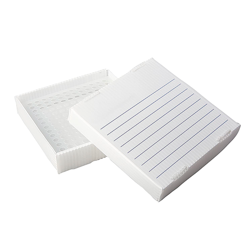 13288.CAJA DE ALMACENAMIENTO P/81 TUBOS DE 1.5/2.0ML POLIPROPILENO NATURAL CORRUGADO TRUE NORTH P/CONGELADOR C/10 - HEATHROW