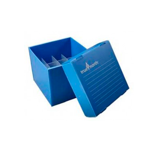 13291.CAJA DE ALMACENAMIENTO P/16 TUBOS 50ML POLIPROPILENO AZUL CORRUGADO TRUE NORTH P/CONGELADOR C/10 - HEATHROW