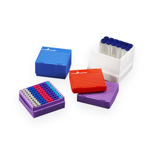 13292.CAJA DE ALMACENAMIENTO P/81 TUBOS DE 1.5/2.0ML POLIPROPILENO BLANCO DELGADO TRUE NORTH P/CONGELADOR C/10 - HEATHROW
