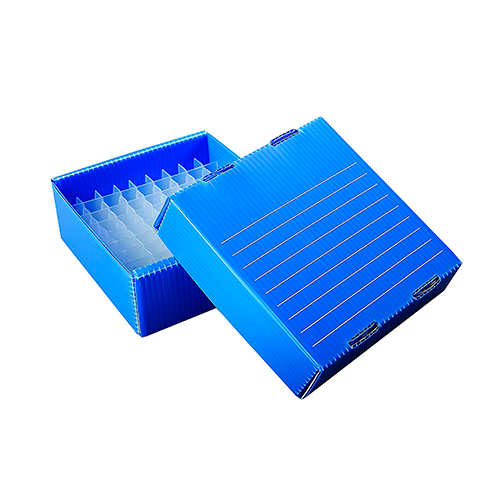 13296.CAJA DE ALMACENAMIENTO P/81 TUBOS DE 1.5/2.0ML POLIPROPILENO AZUL CORRUGADO TRUE NORTH P/CONGELADOR C/10 - HEATHROW