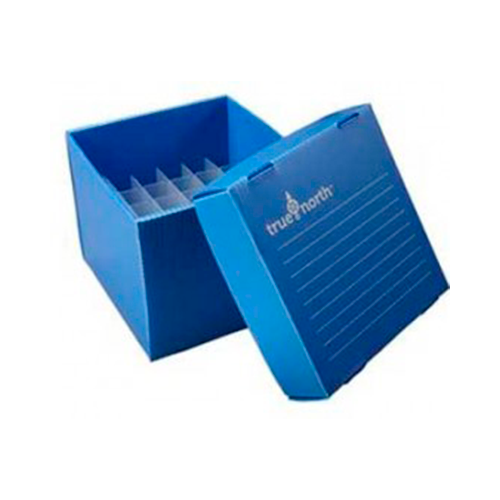 13301.CAJA DE ALMACENAMIENTO P/36 TUBOS 15ML POLIPROPILENO AZUL CORRUGADO TRUE NORTH P/CONGELADOR C/10 - HEATHROW