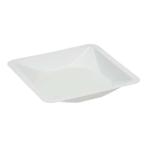14327. PLATILLO DE POLIESTIRENO P/PESAR GRANDE 140 X 140 X 22MM COLOR BLANCO ANTIESTATICO C/500  - HEATHROW