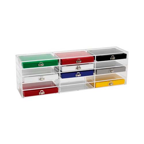 13512.ESTANTE DE ACRILICO P/ALMACENAMIENTO DE ESTUCHES DE 100 LAMINILLAS,  15 DIVISIONES - HEATHROW
