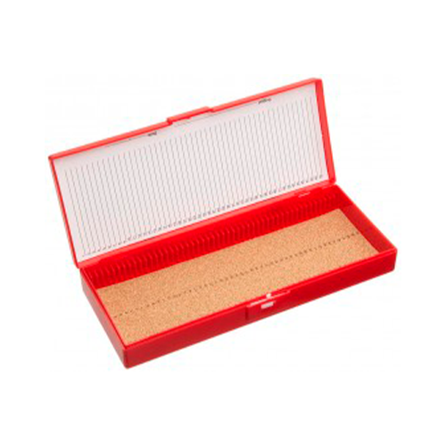 13320. CAJA P/50 LAMINILLAS DE PLASTICO ABS ROJO C/INTERIOR DE CORCHO, TARJETA DE IDENTIFICACION NUMERADA C/BROCHE - HEATHROW