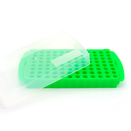 4237. GRADILLA P/96 MICROTUBOS 1.5/2ML RACK REVERSIBLE POLIPROPILENO VERDE - HEATHROW