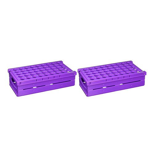 13459.GRADILLA P/45 TUBOS 15ML, 17MM RACK COLAPSABLE, POLIPROPILENO MORADO - HEATHROW