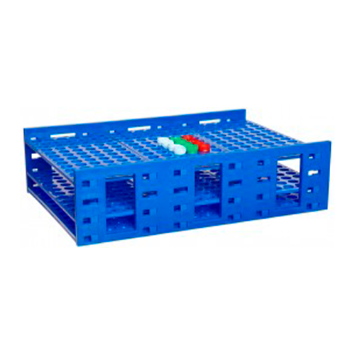13462.GRADILLA P/216 TUBOS 5-7ML, 13MM MEGA RACK DE ALTA CAPACIDAD, POLIPROPILENO AZUL - HEATHROW
