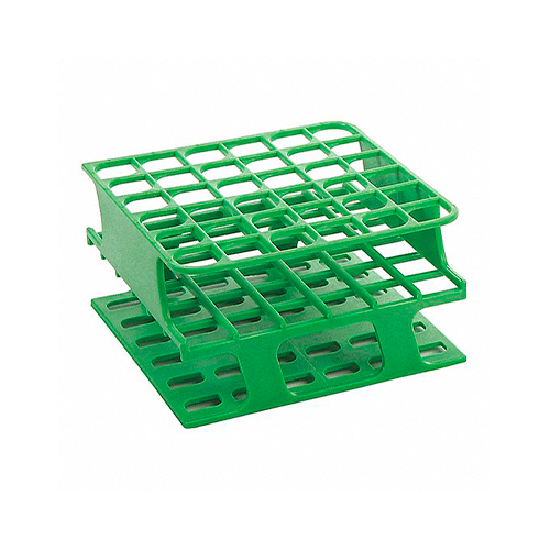 50636. GRADILLA P/36 TUBOS 5-10ML, 13MM ONE RACK AUTOCLAVABLE, PLASTICO VERDE - HEATHROW