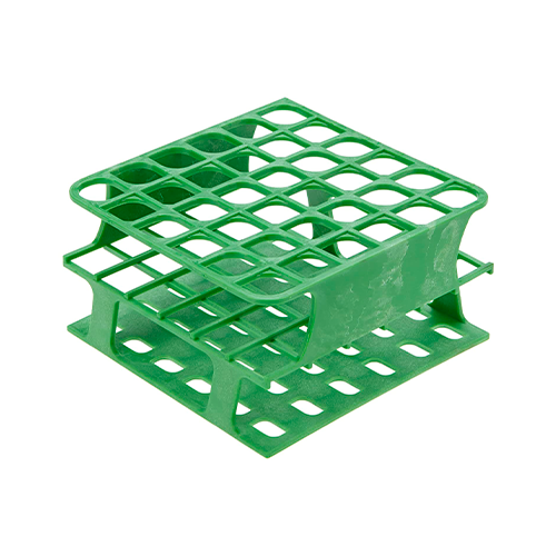 13467.GRADILLA P/36 TUBOS 5-10ML, 16MM ONE RACK AUTOCLAVABLE, PLASTICO VERDE - HEATHROW
