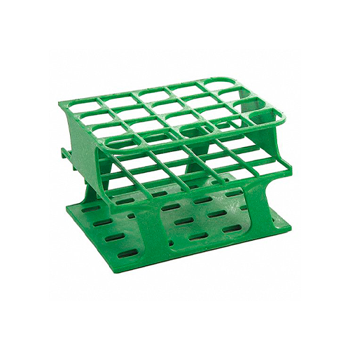 13471.GRADILLA P/20 TUBOS 10-18ML, 20MM ONE RACK AUTOCLAVABLE, PLASTICO VERDE - HEATHROW