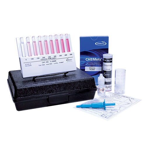 9628. CLORO LIBRE TOTAL KIT 0-100 Y 0-500 PPM - CHEMETRICS