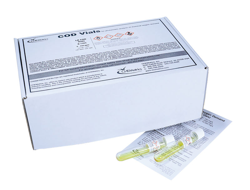 6207. KIT DQO RANGO 0-1500PPM(H/R) CAJA/150 VIALES LIBRE DE MERCURIO - CHEMETRICS