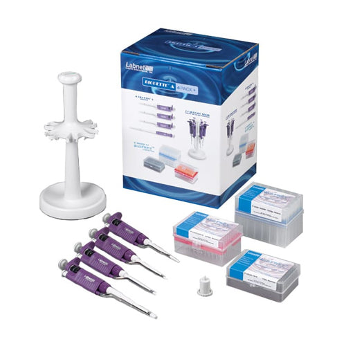 4549. MICROPIPETAS BIOPETTE KIT C/4  + CARRUSEL Y 3 RACKS DE PUNTAS - LABNET