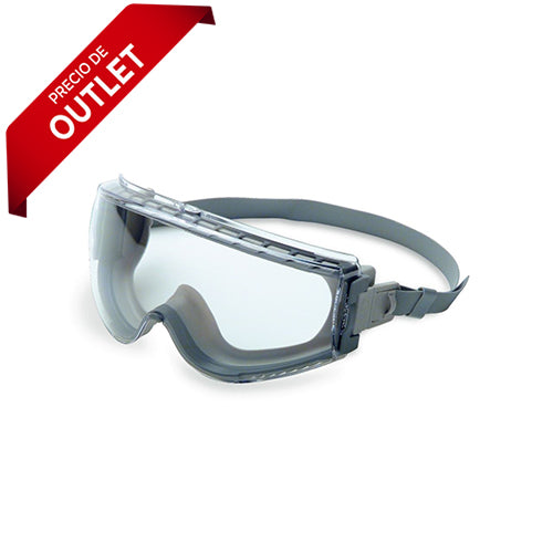 22956. LENTES DE SEGURIDAD TIPO GOGGLE, CLARO C/BANDA GRIS, ANTINIEBLA UVEX