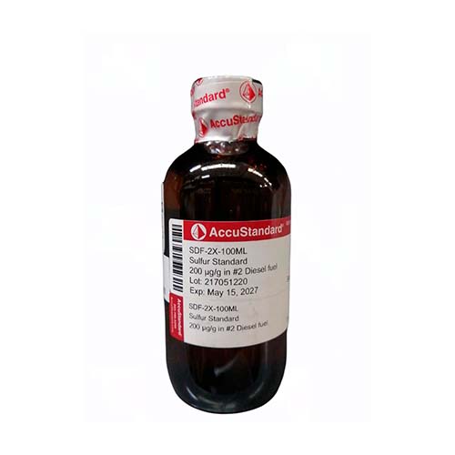 11390. STD AZUFRE 200UG/G EN COMBUSTIBLE DIESEL #2 100ML - ACCUSTANDARD