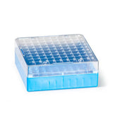 2182. CAJA DE ALMACENAMIENTO P/100 VIALES CRIOGENICOS 1-2ML, DE POLICARBONATO ROJO PAQUETE C/4 PIEZAS SIMPORT