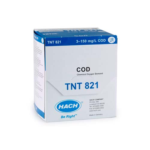 21536. VIALES DE DEMANDA QUIMICA DE OXIGENO (COD) TNTPLUS RANGO BAJO 3-150MG/L  C/25 PRUEBAS - HACH