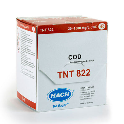 54926. PRUEBA EN CUBETA TNTPLUS P/DEMANDA QUIMICA DE OXIGENO (DQO) ALTO RANGO 20-1500MG/L C/25 PRUEBAS HACH