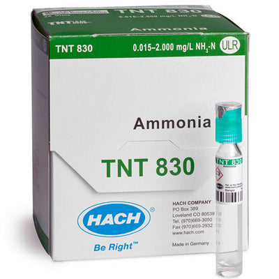 54927. PRUEBAS EN CUBETA TNTPLUS P/AMONIACO RANGO ULTRA BAJO 0.015-2.00MG/L C/25 PRUEBAS HACH