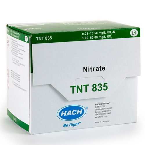 26269. PRUEBAS EN CUBETA TNTPLUS P/NITRATO RANGO BAJO 0.2-13.5MG/L P/25 PRUEBAS HACH