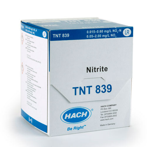 26270. PRUEBAS EN CUBETA TNTPLUS P/NITRITO RANGO BAJO (0.015-0.600MG/L) C/25 PRUEBAS HACH