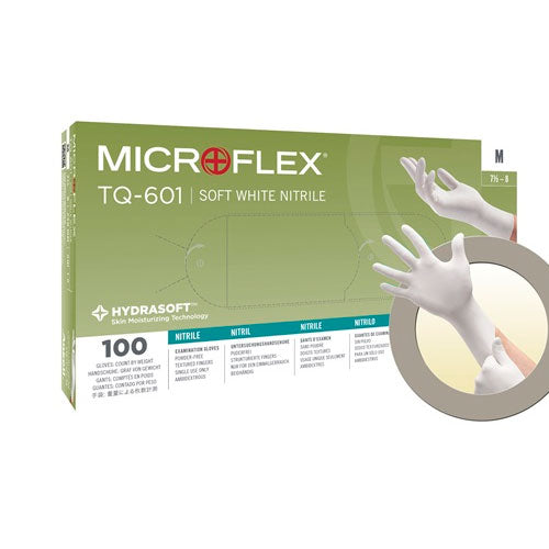 26963. GUANTES DE NITRILO BLANCO SIN POLVO TRANQUILITY TALLA GRANDE PAQUETE(S) CON 100 PIEZA(S) MICROFLEX