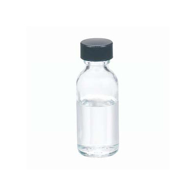 17463. FRASCO VIDRIO CLARO 29ML (1OZ) BOCA ANGOSTA C/TAPON FENOLICO NEGRO PAQUETE C/5 PIEZAS - WHEATON