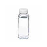 17426. FRASCO VIDRIO CLARO 118ML (4OZ) CUADRADO C/TAPA DE POLIPROPILENO BLANCA AUTOCLAVABLE Y REVESTIMIENTO DE POLIVINILO PAQUETE C/5 PIEZAS - WHEATON